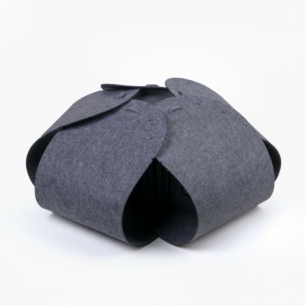 Katzenhaus Katzentunnel aus Filz 70×70×28cm Faltbare Katzenhöhle Katzenzelt Spieltunnel Katzenversteck für Katzen zum Spielen, Verstecken - Grau