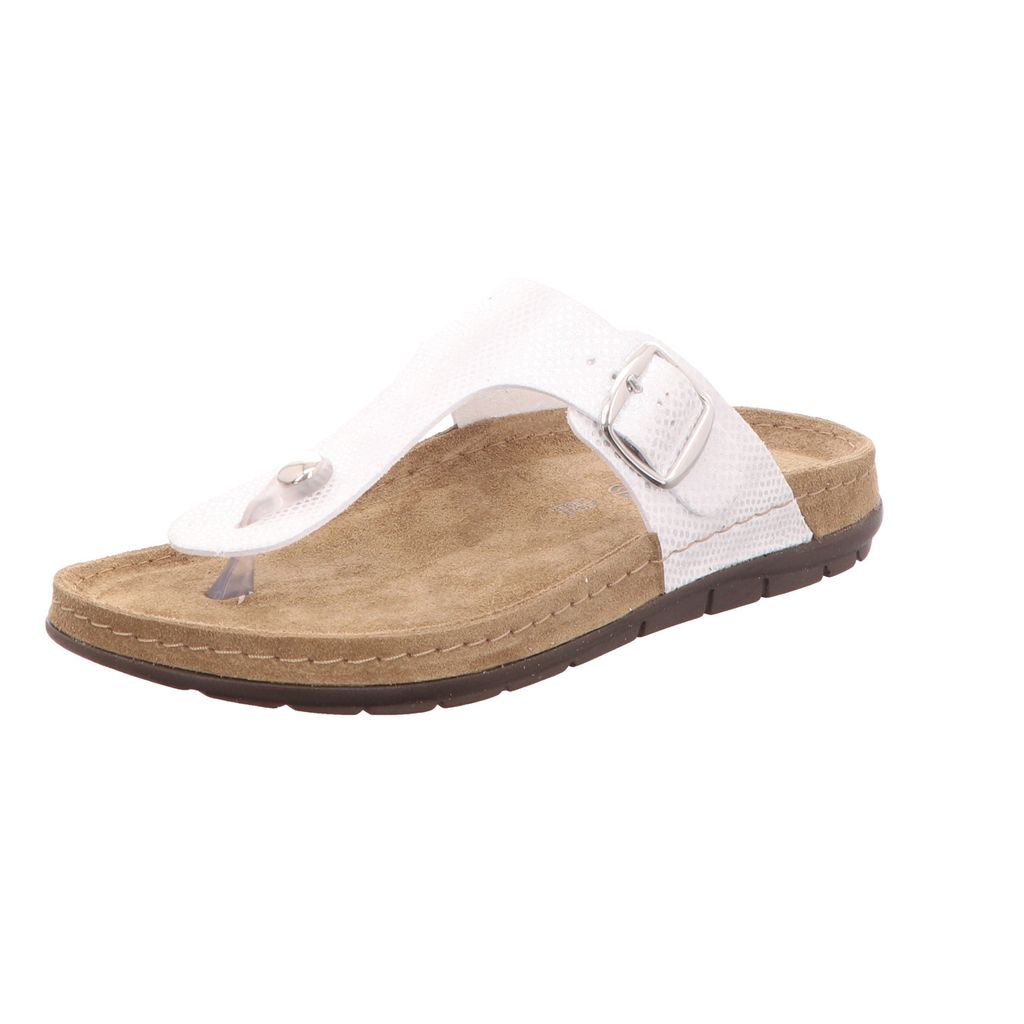 Rohde Damen Zehentrenner Pantolette Dianette Schnalle Rodigo-D 5867, Größe:41 EU, Farbe:Silber