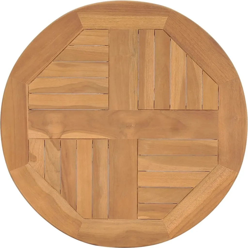 Table de Bistrot en Teck Massif Ø60 cm Résistante aux Intempéries - 3