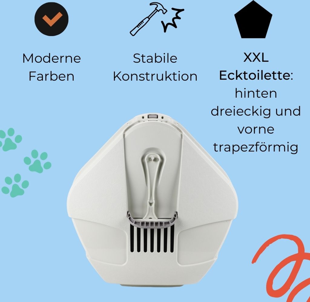 2x Große Eck Katzentoilette Katzenklo Ecke mit Deckel Produktbild 5