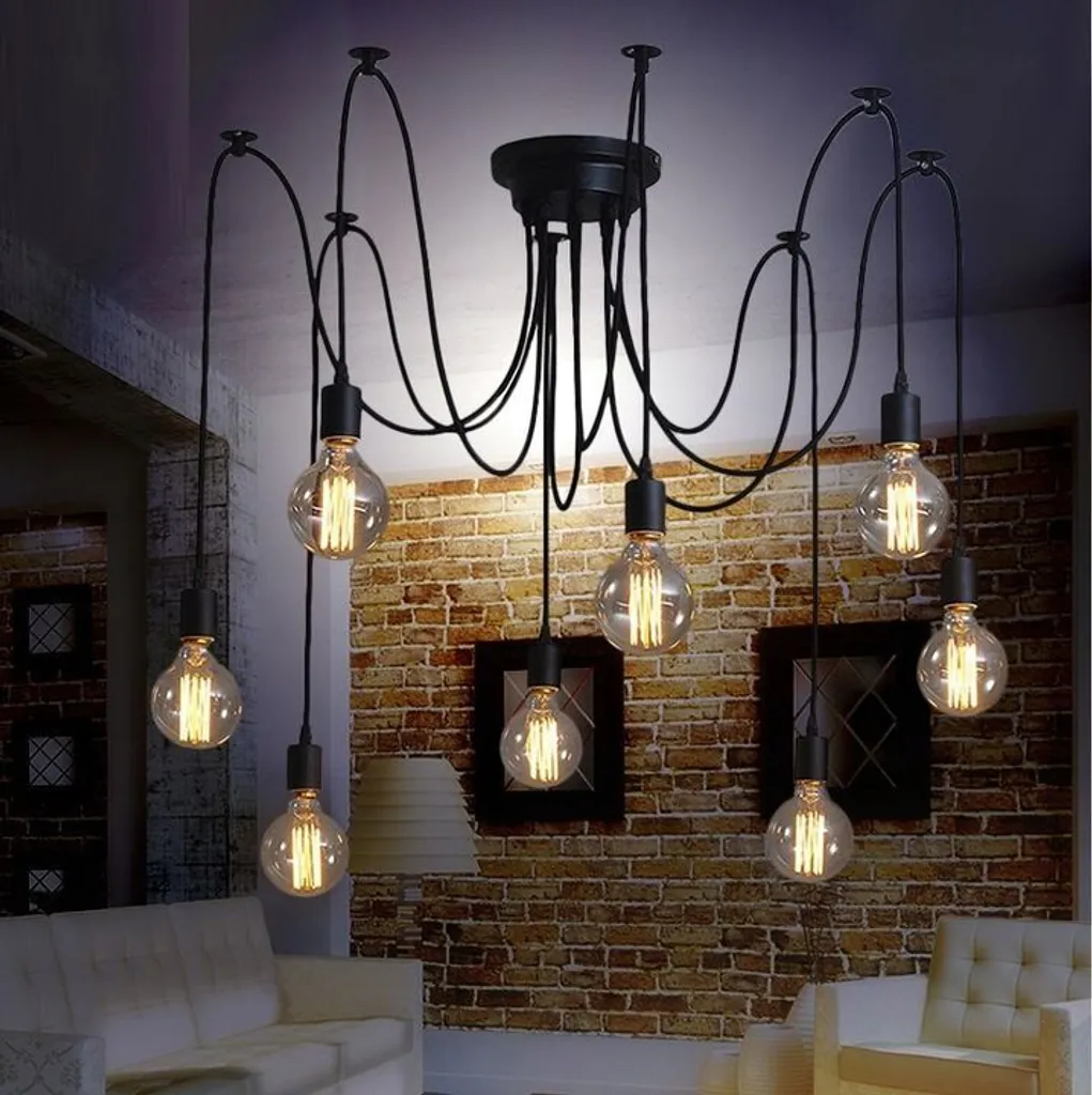 Solution Éclairage Grand Volume Toolight Spider 6 Noir Ajustable JDL-01