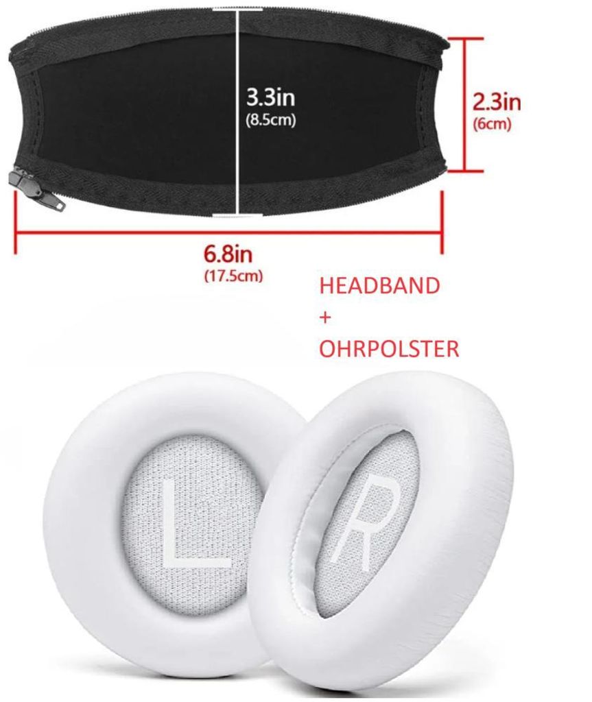 Ersatz OHRPOLSTER für Bose QuietComfort QC35 QC15 QC45 QC25 35 II (QC35 ii) Wireless AE2 AE2i AE2W Weiß