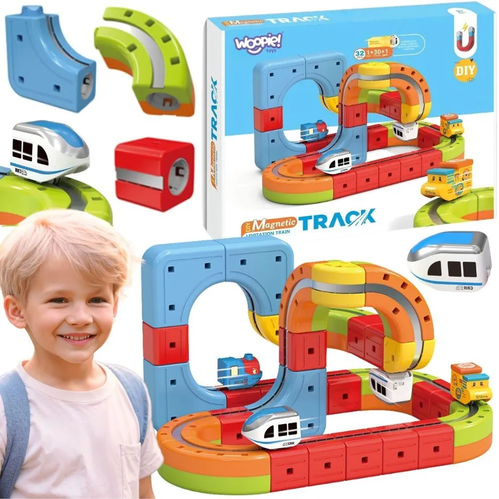 Circuit de Train Magnétique Anti-Gravité Woopie Magic Cube Enfant 32 Pcs