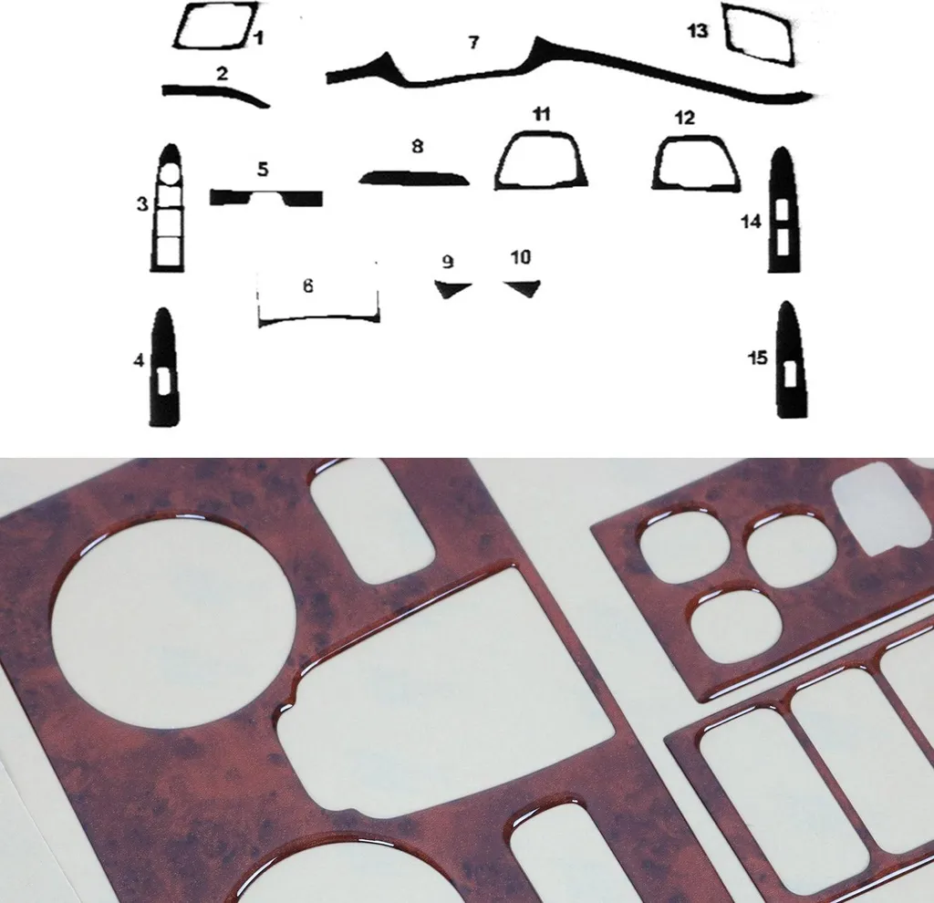 Set Modanature Kia Sportage 2010-2015 Legno Radica DIY 15pz
