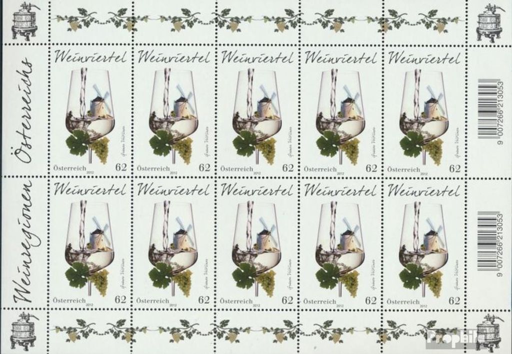 Briefmarken Österreich 2012 Mi 3033Klb Kleinbogen (kompl.Ausg.) postfrisch Wein