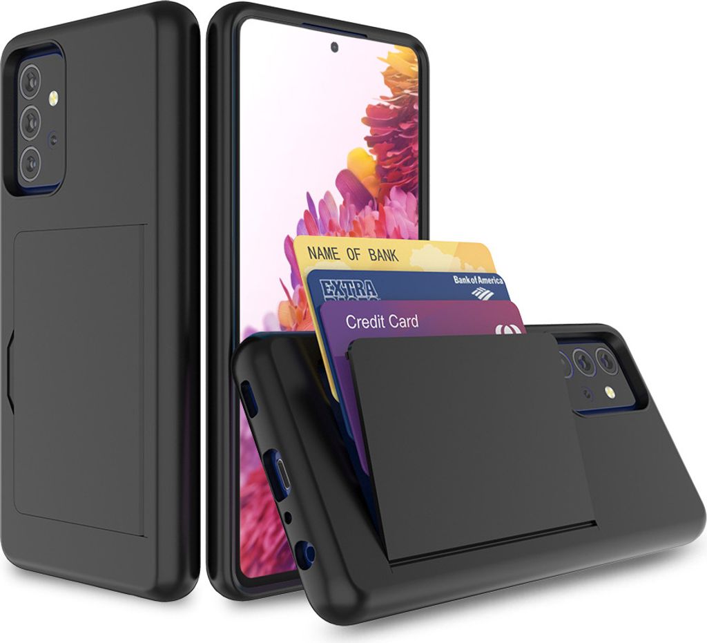 Smartphonica Handyhülle Geeignet für Samsung Galaxy S20 FE starke TPU mit Kartenschlitz - TPU starke Hülle mit Kartenschlitz - Schwarz