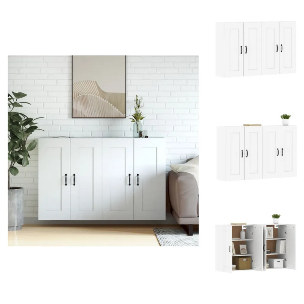 Solution rangement 2 pcs Armoires murales Blanc pour petits espaces