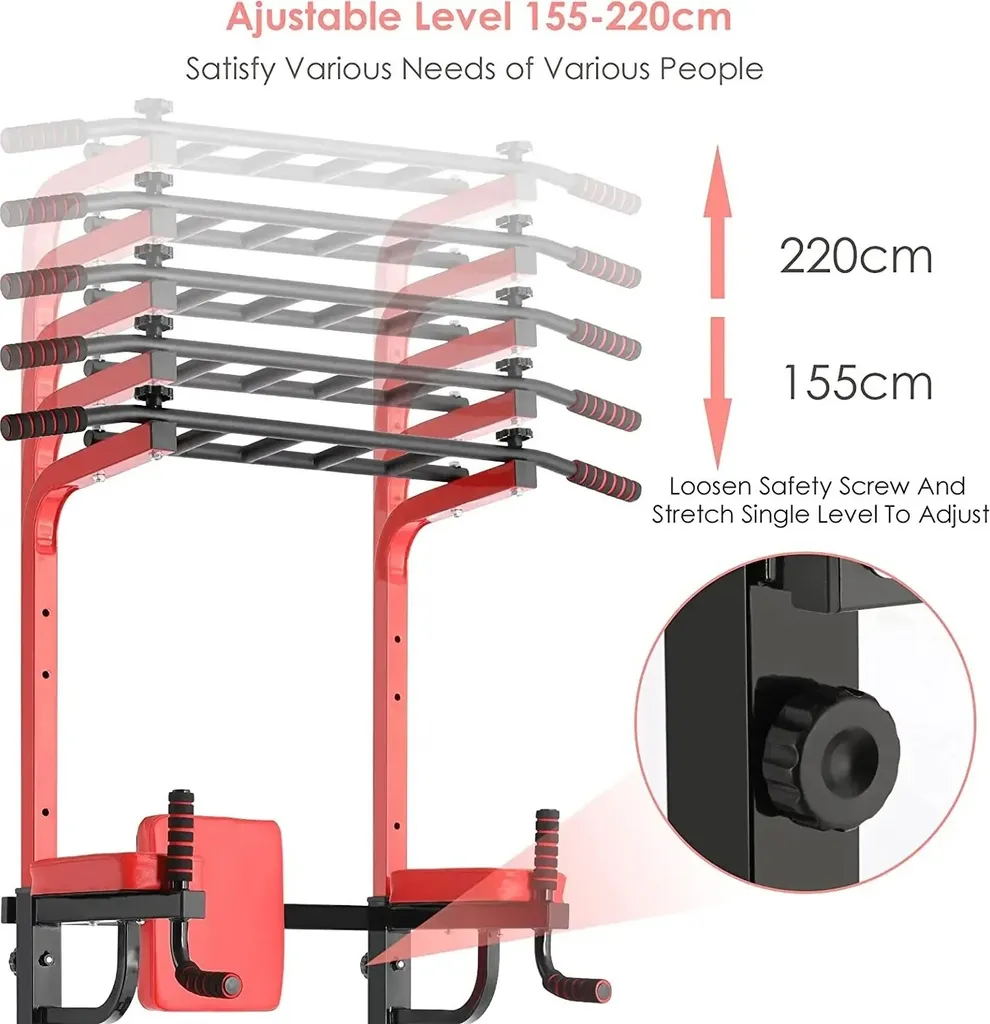Power Tower Musculation Stable - Barre de Traction et Dips Sans Secousse - 4