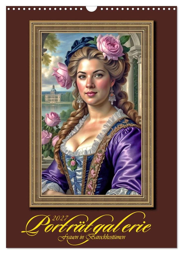 Porträtgalerie, Frauen in Barockkostümen (Wandkalender 2027 DIN A3 hoch), CALVENDO Monatskalender