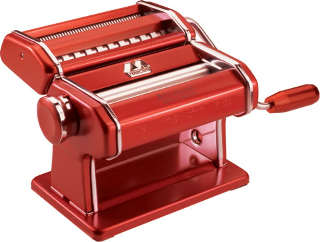 Machine manuelle à pâtes et spaghetti rouge avec rouleaux réglables - 17