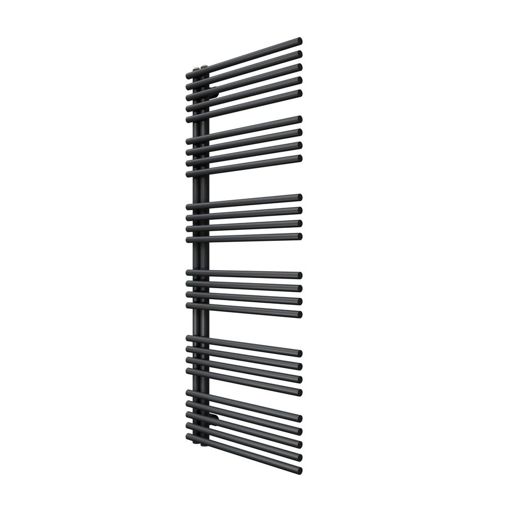 SCHÖNER WOHNEN-Kollektion Heizkörper CELIA 151x60 cm, Schwarz, Badheizkörper mit seitlich versetztem Mittelanschluss, ohne Heizstab