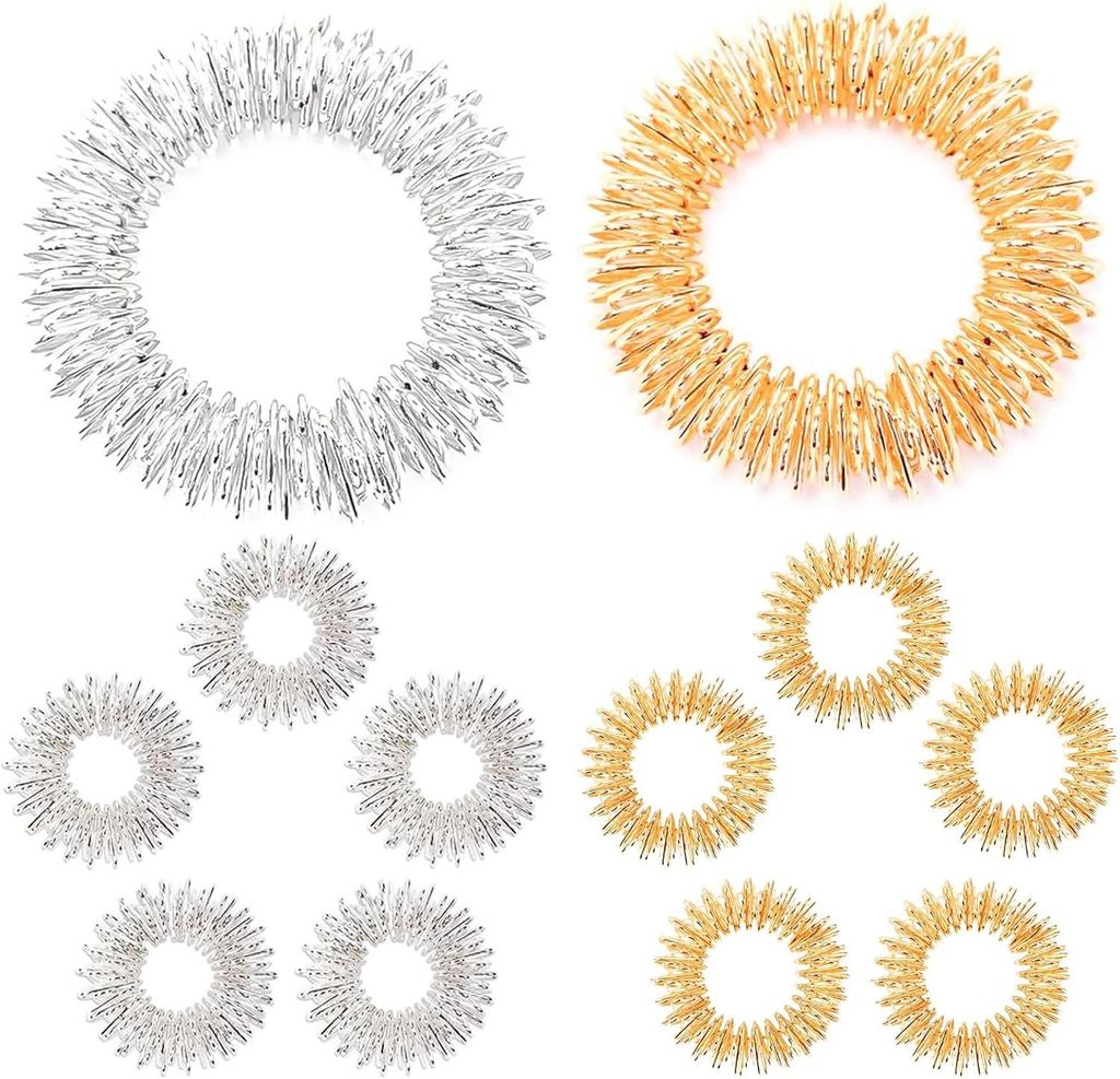 Anti Stress Akupressur Ring Set - Finger Massageringe für Entspannung, Fokus & Achtsamkeit - Fidget Ring - 40 Therapie Massage Stressringe für St...
