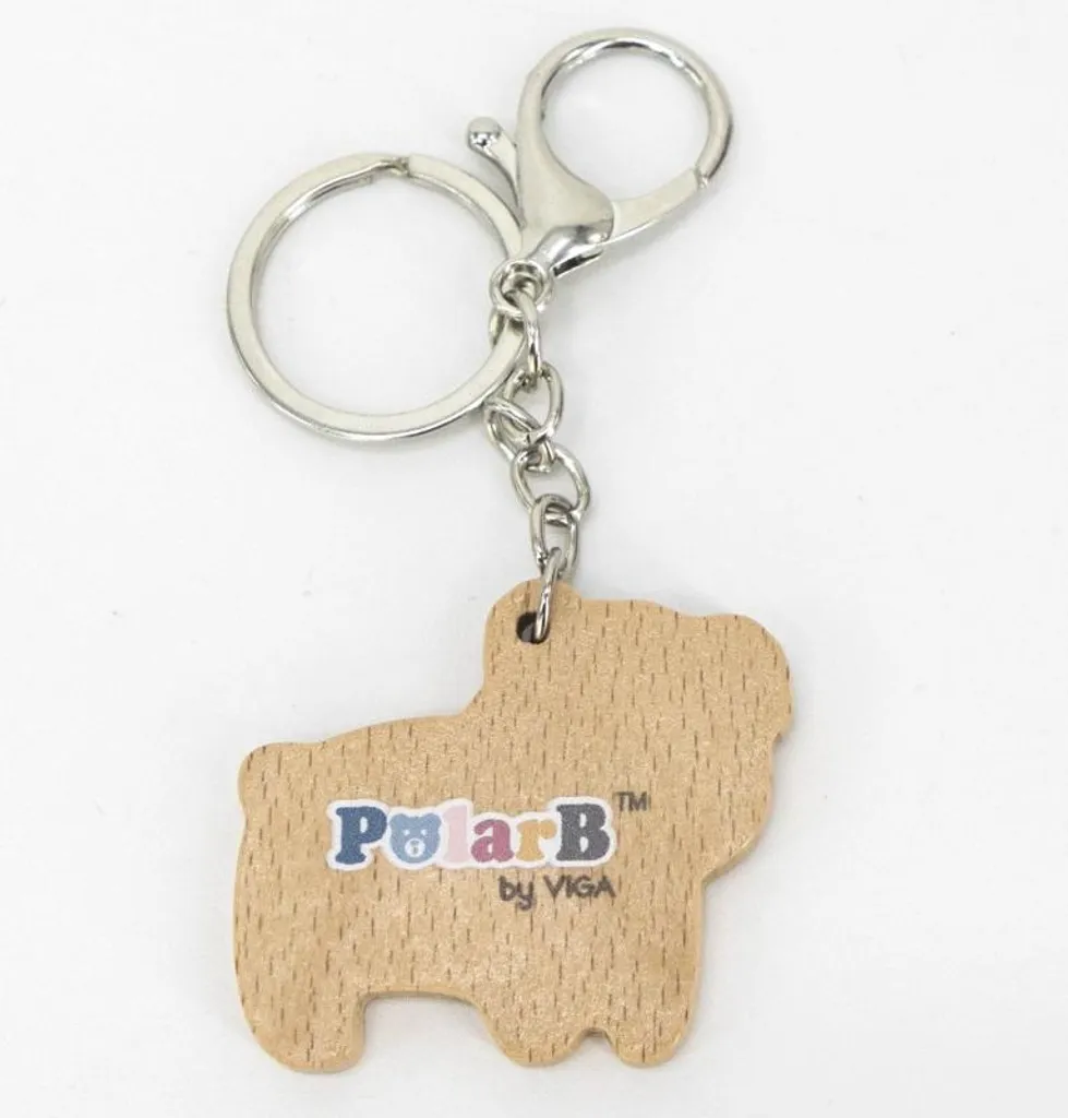 Porte-clés Ours Blanc en bois Viga Polarb - Idéal pour sac d'école - 2