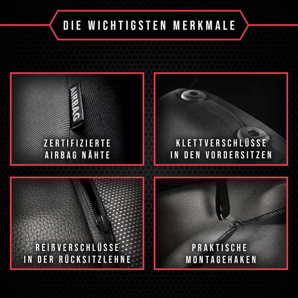 Coprisedili per Opel Antara in Ecopelle e Tessuto - Lusso e Protezione - 5