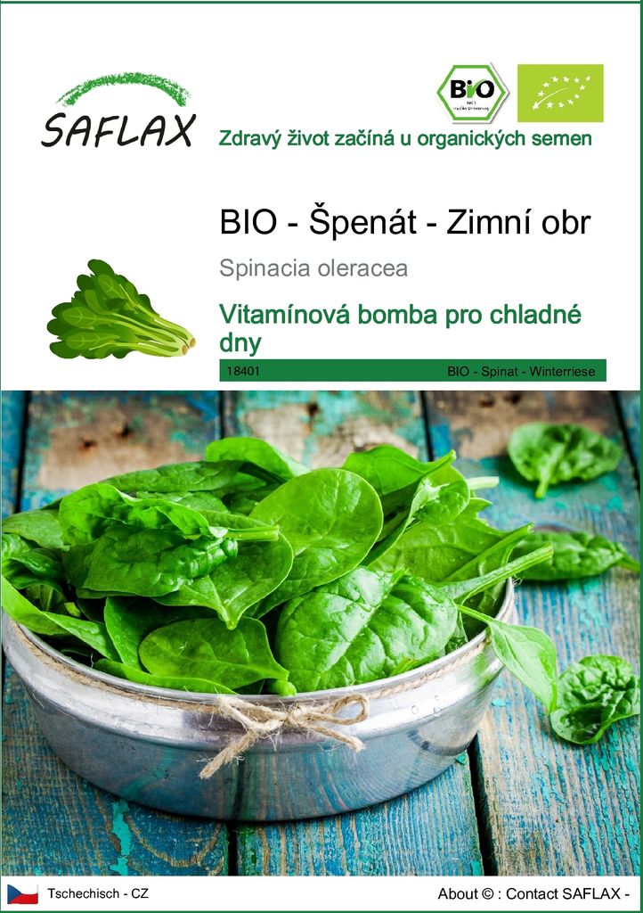 SAFLAX - BIO - Špenát - Zimní obr - Spinacia oleracea - 250 Obrázek produktu 