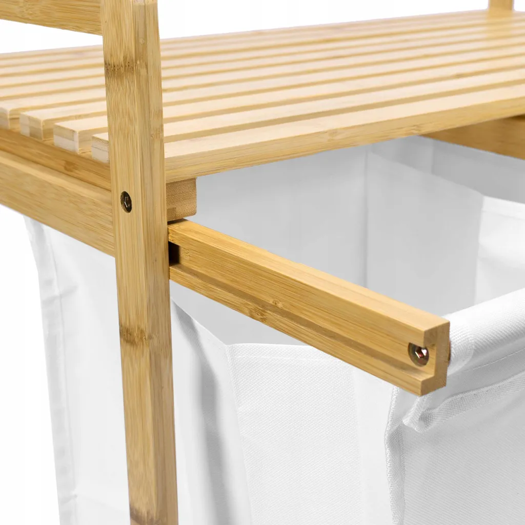 Corbeille à linge HANOI double compartiment bambou - Design et durable - 5