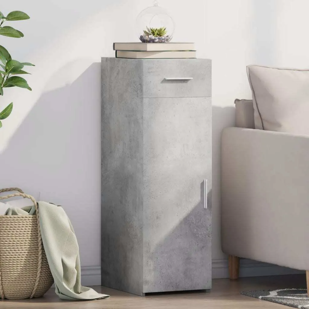 Credenza 30x42,5x93 cm Grigio Cemento | Mobile Multiuso Resistente