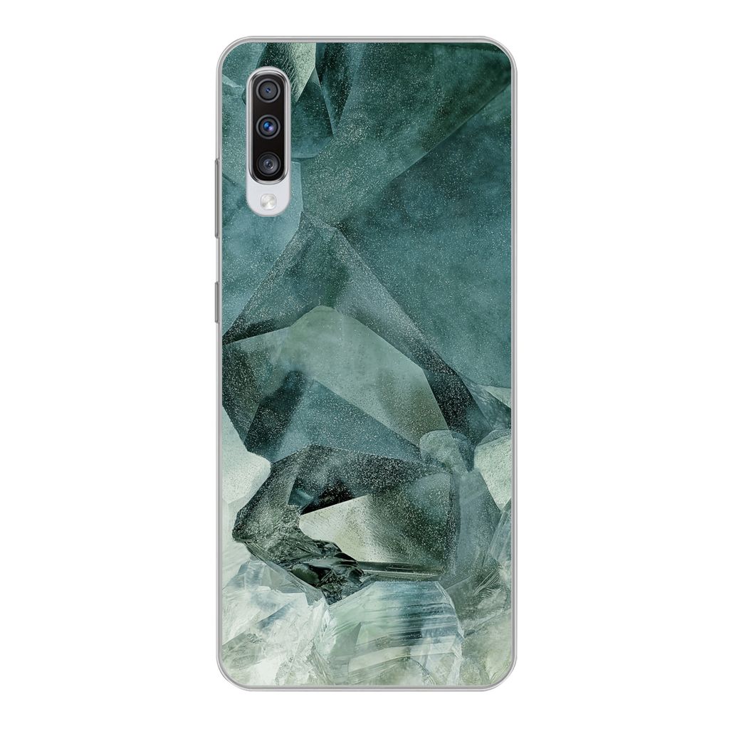 MuchoWow Handyhülle Schutzhülle Hülle für Samsung Galaxy A70 Mineralien - Kristalle - Naturstein Silikon Softcase Handy Hülle - Schutzhaube
