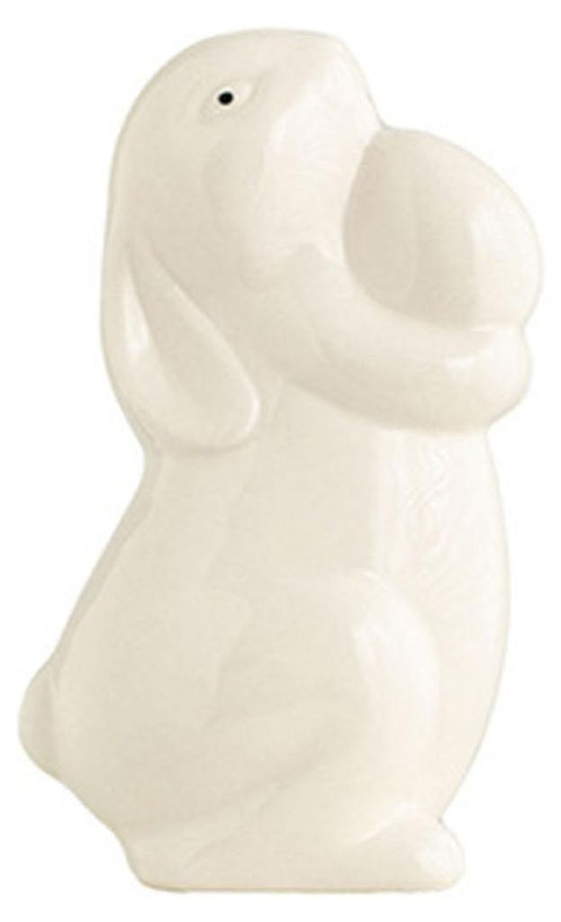 Osterhasenfigur aus Keramik mit Ei, Hasenstatue, Skulptur, Frühlings- und Osterdekoration, Ornament