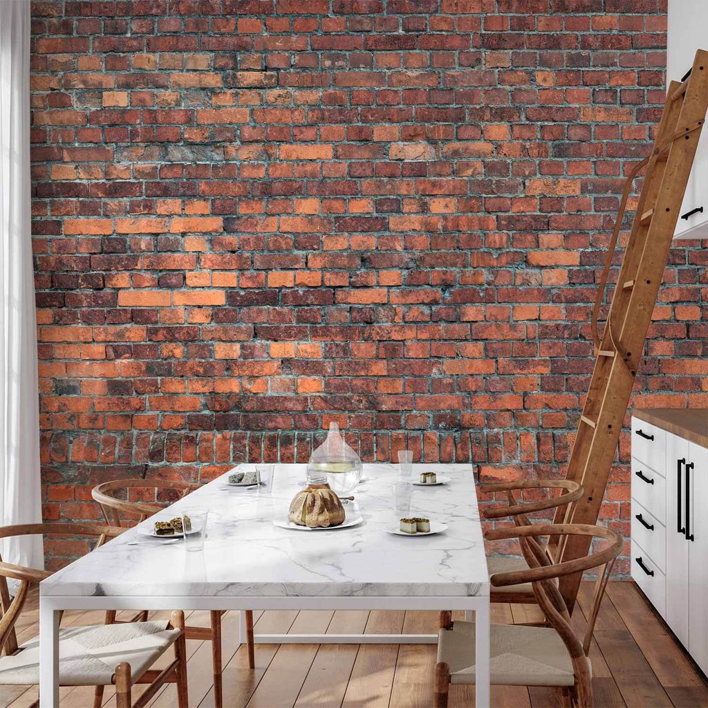 Vlies Fototapete - Vintage Wall (Red Brick) 350x245 cm Muster f-A-0433-a-a