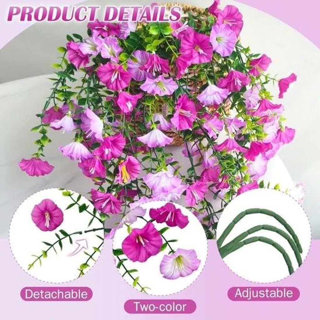 Fleurs Artificielles Suspendues Lilas - Plantes de Balcon Type Pétunia