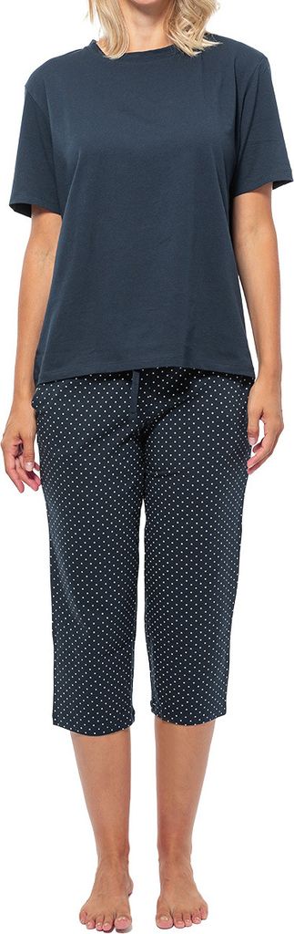 Schiesser Organic Baumwolle Schlafanzug Lounge Set bestehend aus einer 3/4-langen Hose und einem Kurzarm-Shirt, Weiches Material mit hohem Baumwoll...