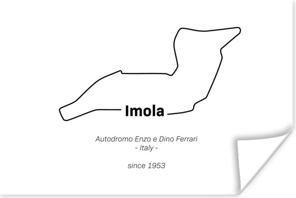 MuchoWow Poster Imola - Formel 1 - Rennstrecke 60x40 cm - Schlafzimmerdekoration