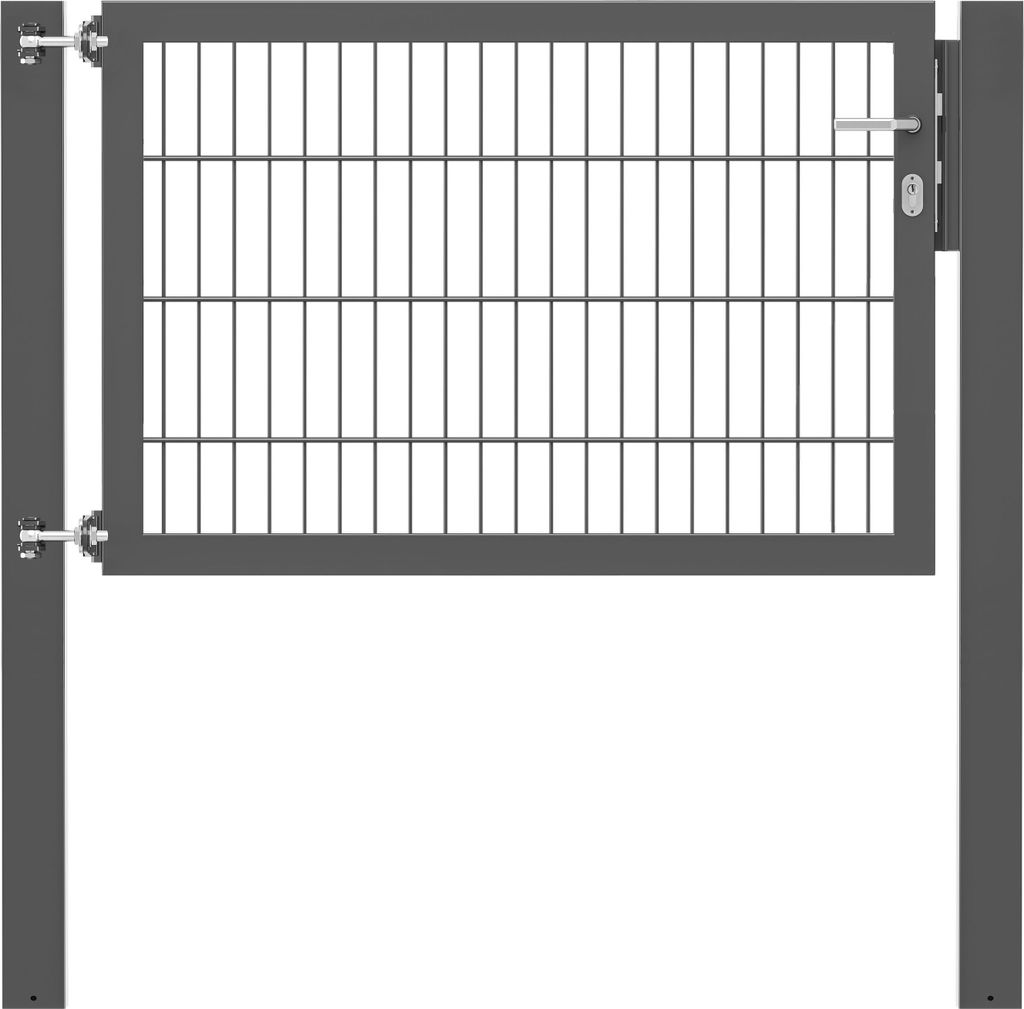 Alberts Einzeltor Flexo Plus mit Zubehör, zum Einbetonieren, anthrazit, Breite 125 cm, Höhe 80 cm, Pfostenstärke 100 x 100 mm