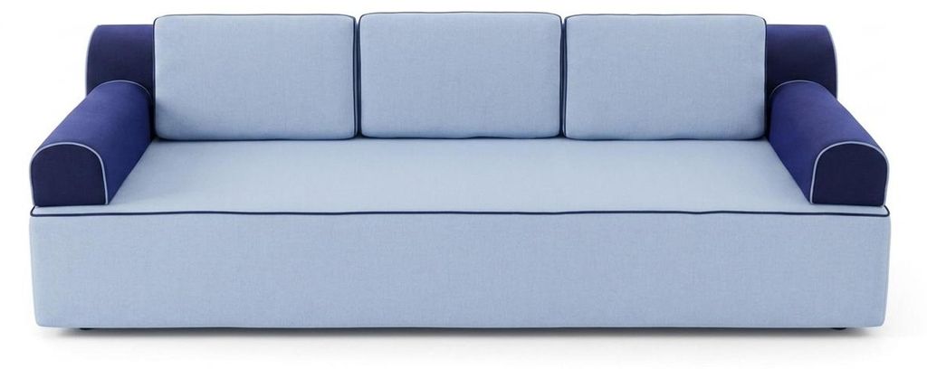 Sofa Sessel Couchtisch blau bequem geräumig weich modern neu