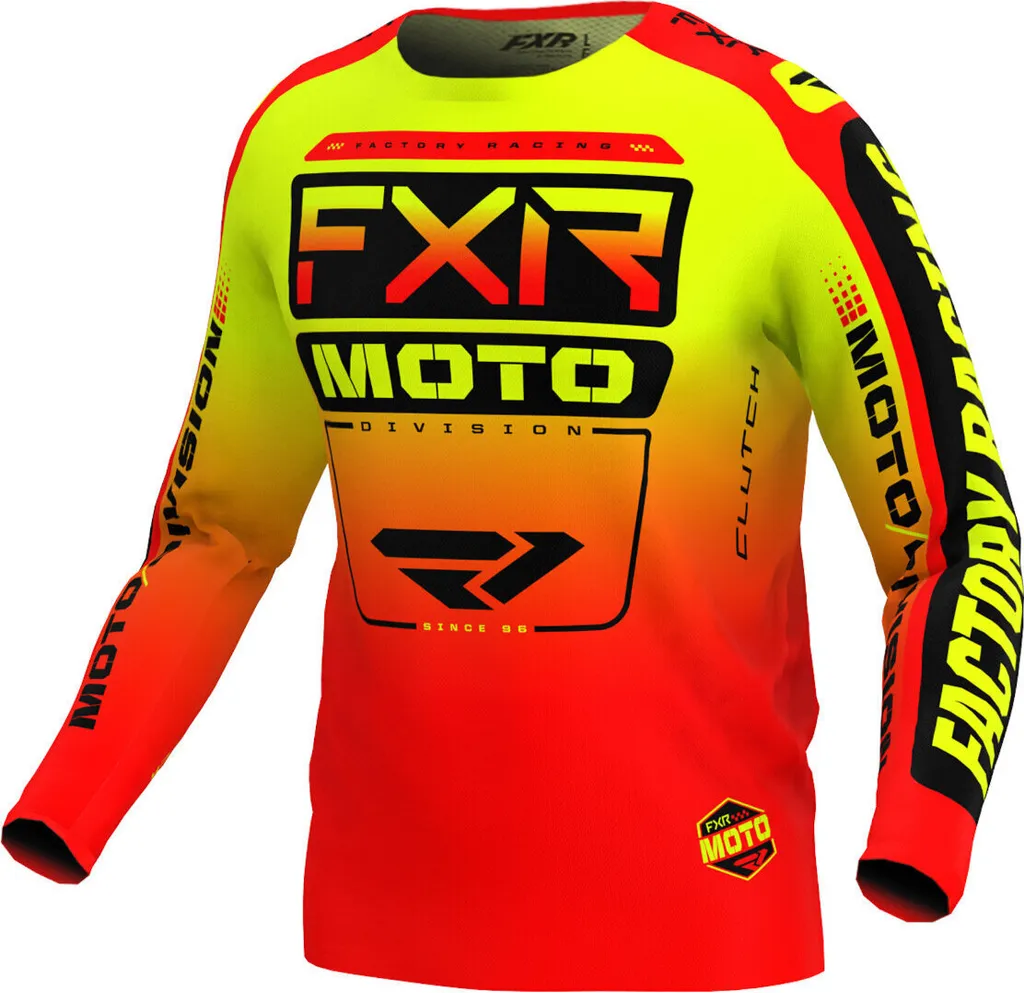 Maillot Motocross Compétition Jeunes FXR Clutch 2024 XL Jaune et Rouge