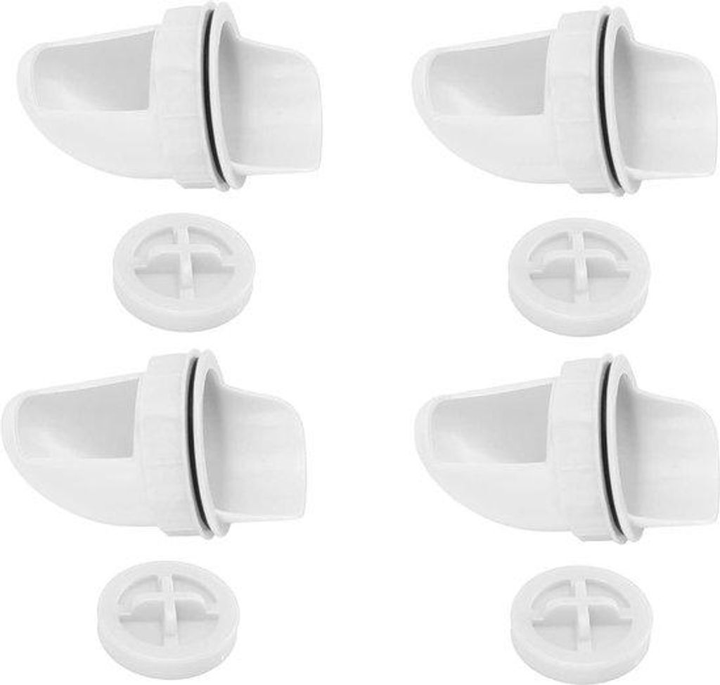 Automatische Fütterung für Hühner, 4er Set, regenbeständig, weiß
