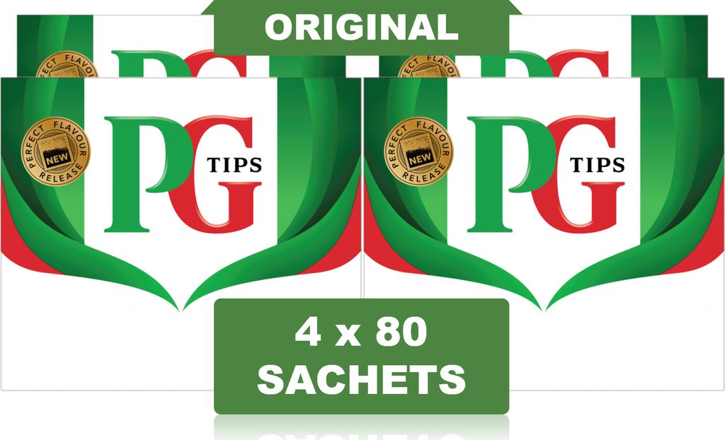 PG Tips - Original Schwarztee - 4 x 80 Teebeutel Produktbild 