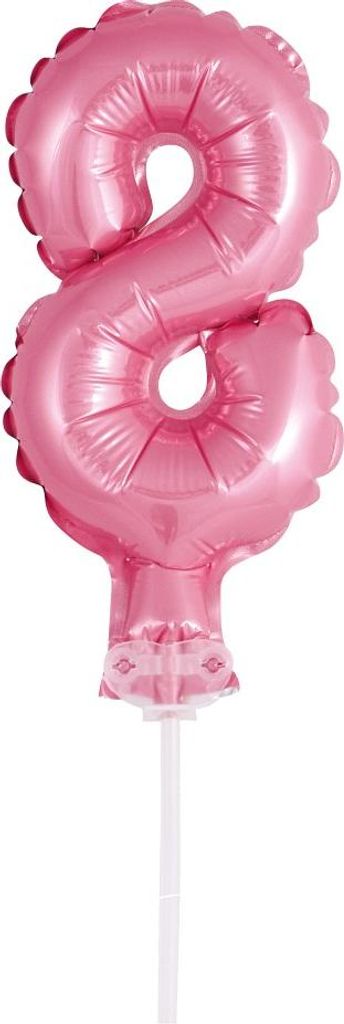 Kuchendeko Mini Folienballon rosa Zahl 8 Produktbild 