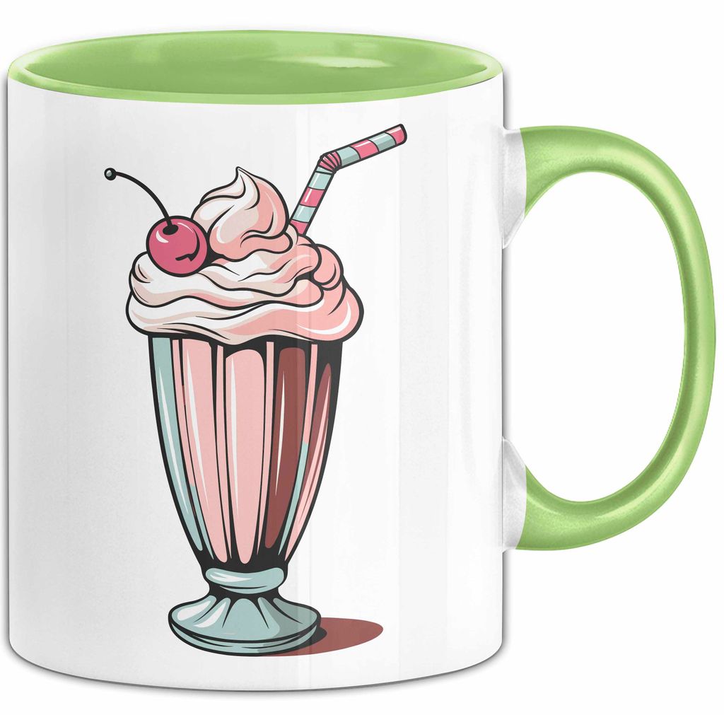 Milchshake Fan Tasse Geschenkidee Dessertgetränk Liebhaber (Grün)