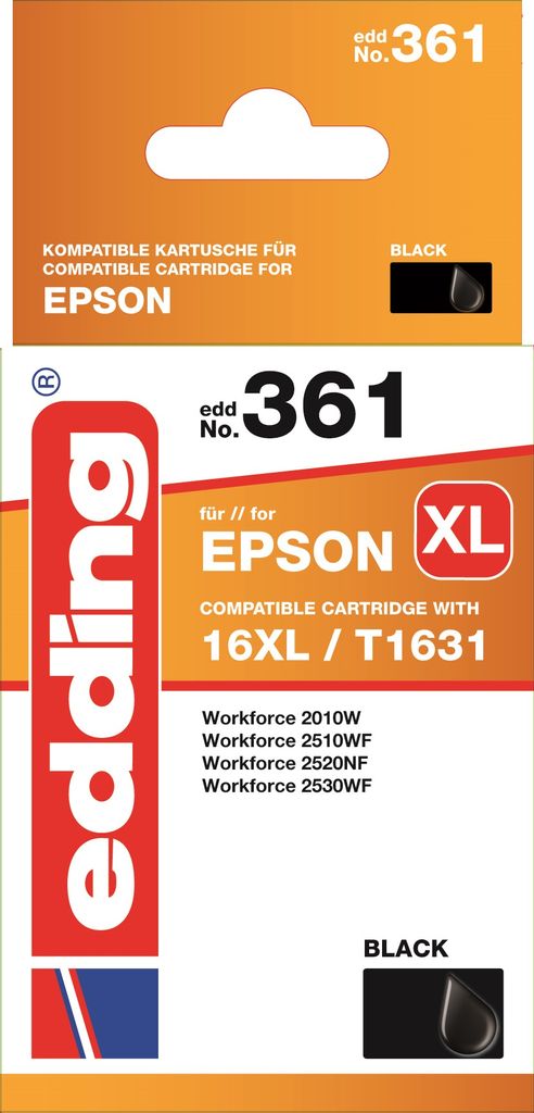 edding Tintenpatrone EDD-361 schwarz Epson T1631