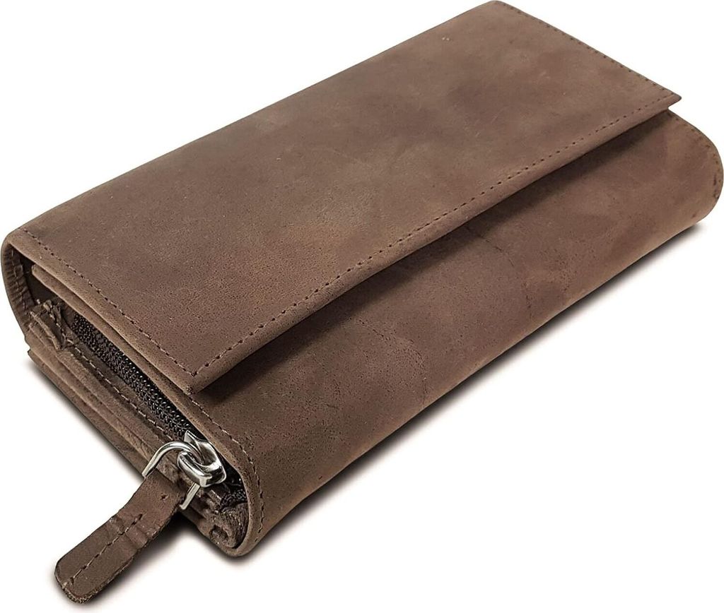Vintage Leder-Geldbörse für Damen mit RFID-Schutz, 18 Kartenfächern, Münzfach, Scheinfächern – elegantes, sicheres Design für den Alltag