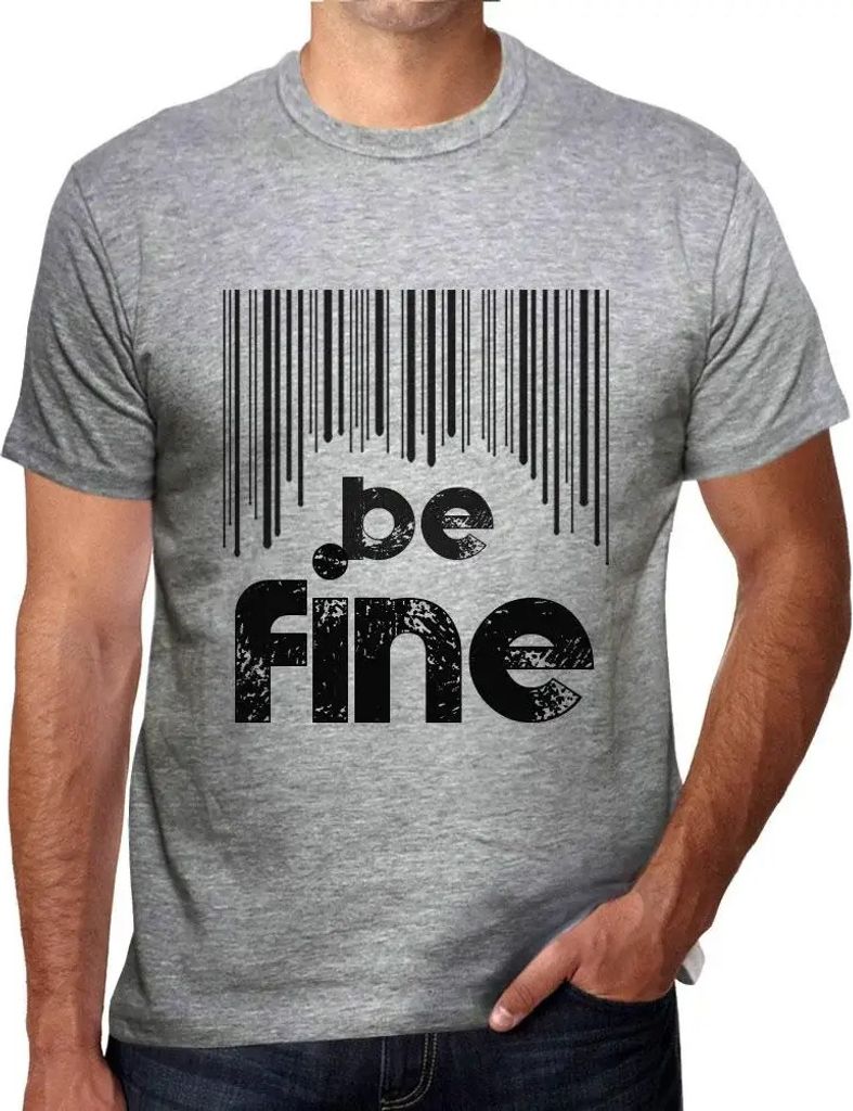 Herren Grafik T-Shirt Barcode ist in Ordnung – Barcode Be Fine – Öko-Verantwortlich Vintage Jahrgang Kurzarm Lustige Druck Geburtstag Geschenk...