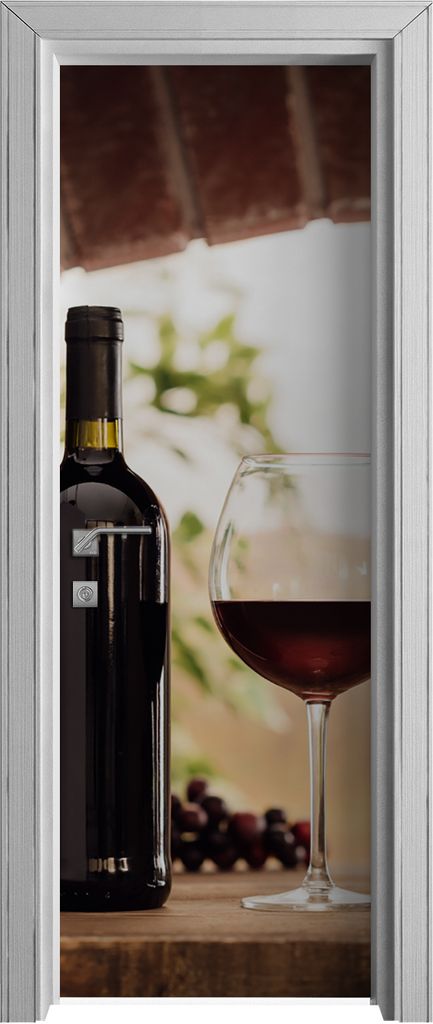 Tür Selbstklebende 70x210 cm Türfolie Türtapete Klebefolie - Flasche Rotwein