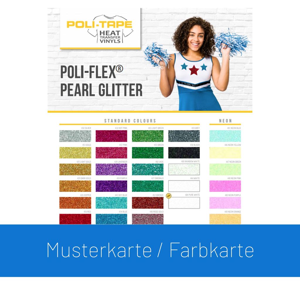 POLI-TAPE POLI-FLEX PEARL GLITTER - Farbkarte / Musterkarte Produktbild 