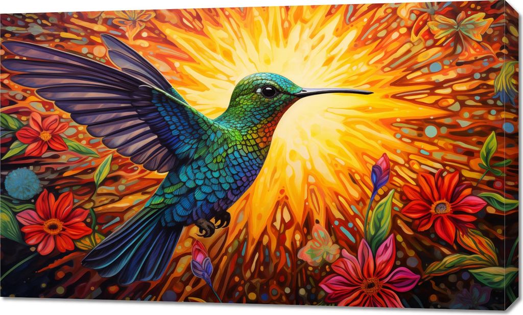 Bild 100x60cm Kolibri Farben