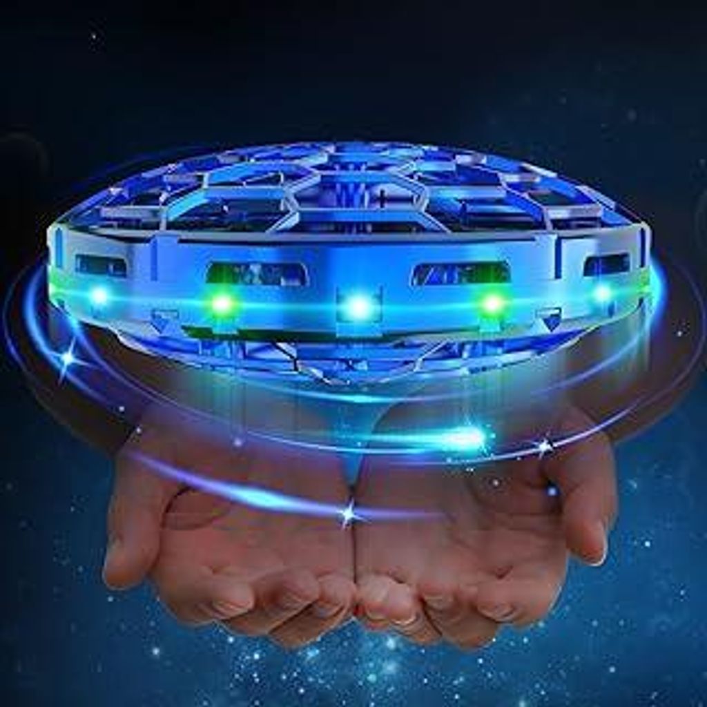 semai Mini UFO Drohne Fliegender Ball, Fliegendes Spielzeug Handgesteuerter 360°Rotierenden Hover Flying Ball mit LED Licht, Indoor Outdoor Gesche...
