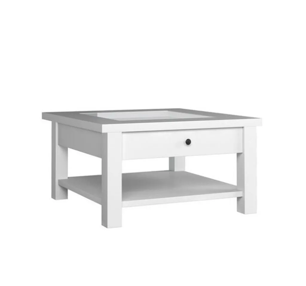 Table basse bois blanc HUNGEN finition laquée pour intérieur chic