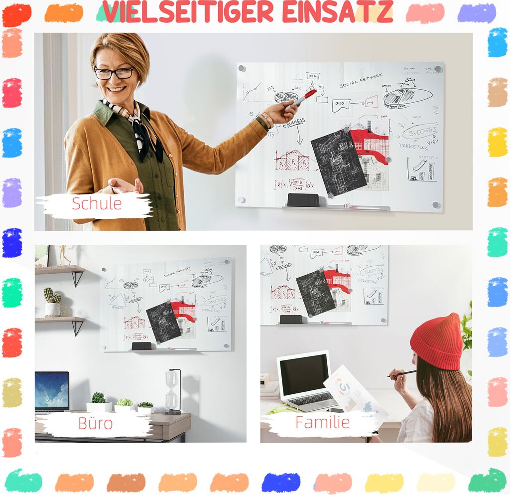 Magnetická tabule Vinsetto Magnetická tabule se 4 Obrázek produktu 6