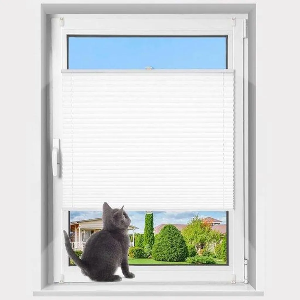 Store sans perçage blanc 80x100 cm toile robuste fixation par pinces