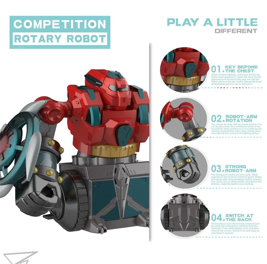 Jeu de Combat Parent-Enfant : 2 Robots avec Télécommande pour Duel Bleu - 12