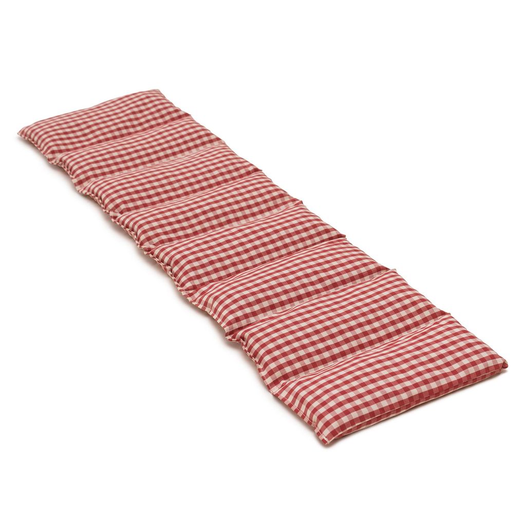 Kirschkernkissen XXL 8-Kammer, 75x20cm - Bio Stoff rot-weiß - Wärmekissen Körnerkissen