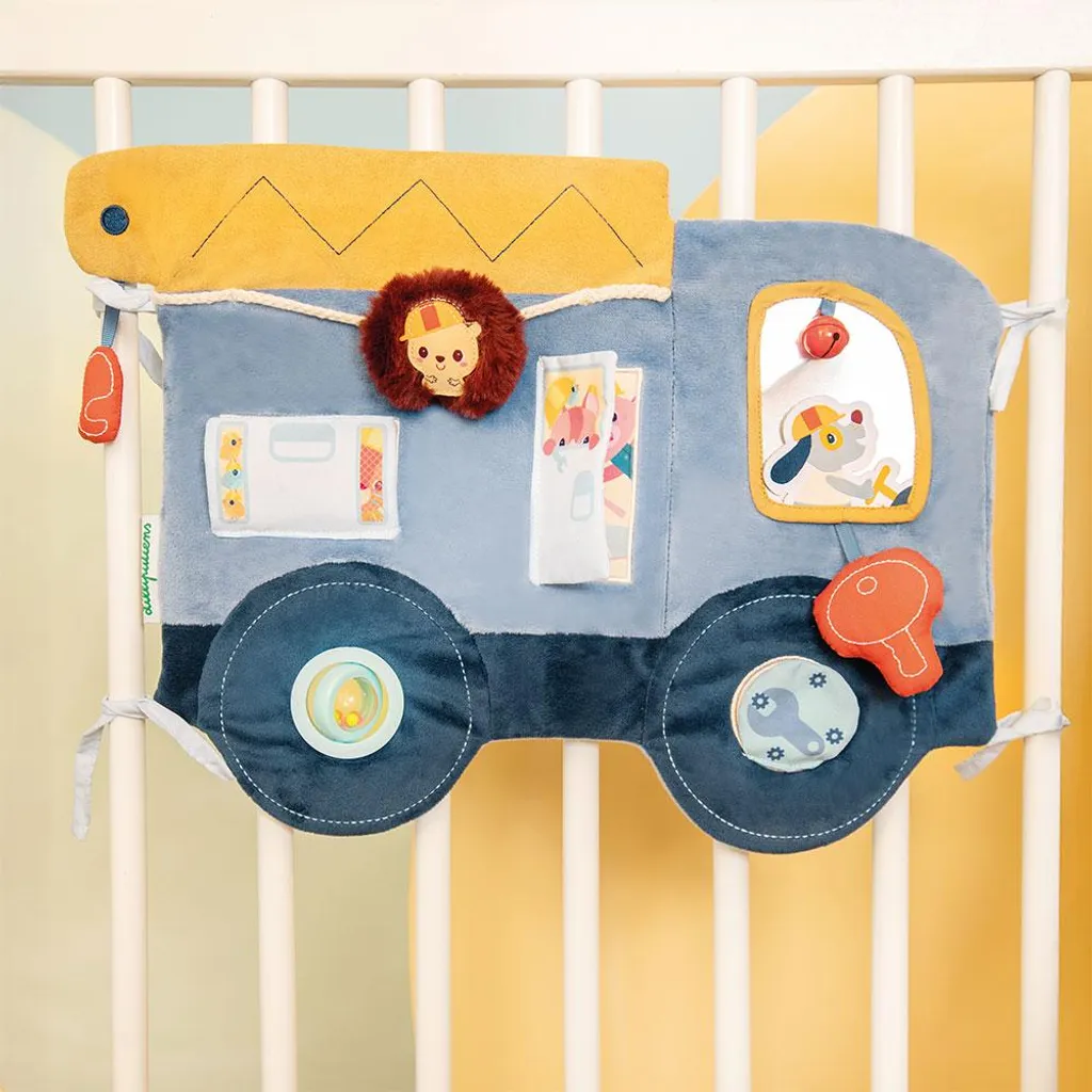 Tableau d'activités bébé Jules Lilliputiens avec miroir et textures
