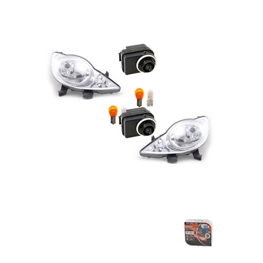 Johns, Scheinwerfer + Osram Night Breaker Laser passend für Peugeot 107 06/05-01/12 L R 620874 620674 6224C0 9602407480 9632162280