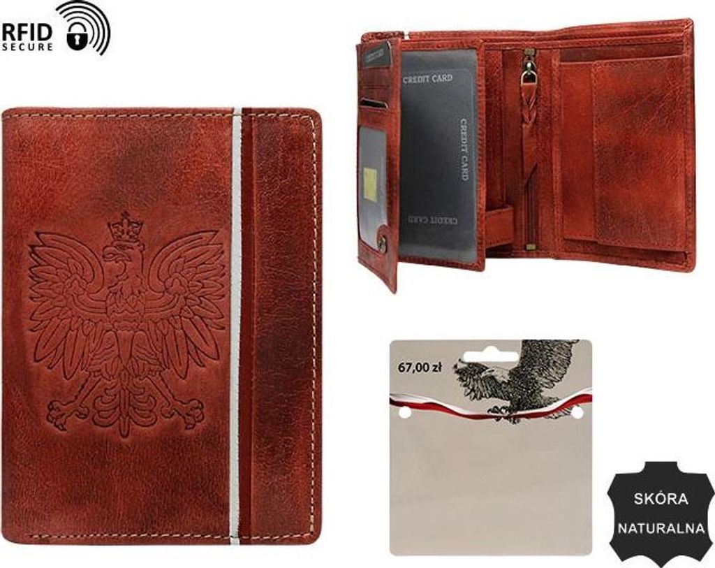 Rovicky Portemonnaie aus Leder für Männer Bogakh Ziegelrot One size