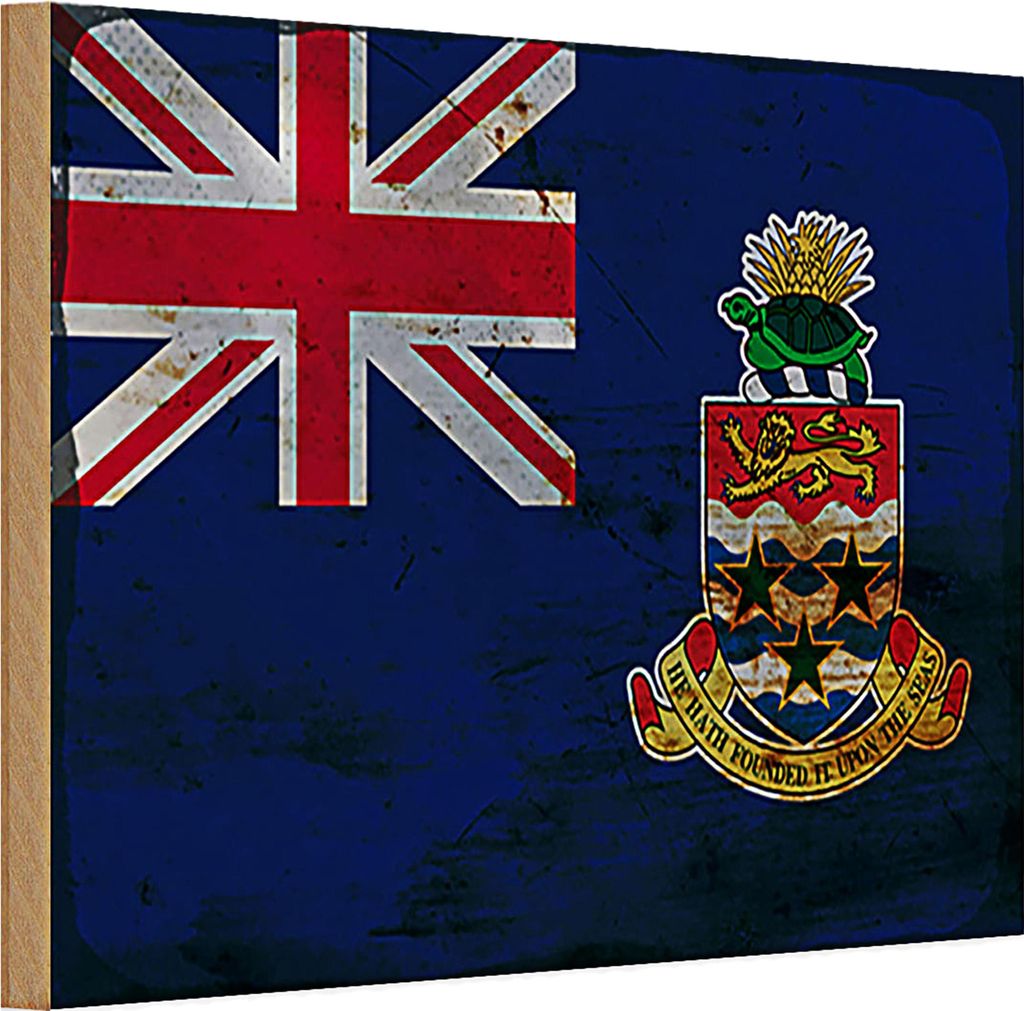 Holzschild Flagge Cayman Islands 30x20cm Flag Rost